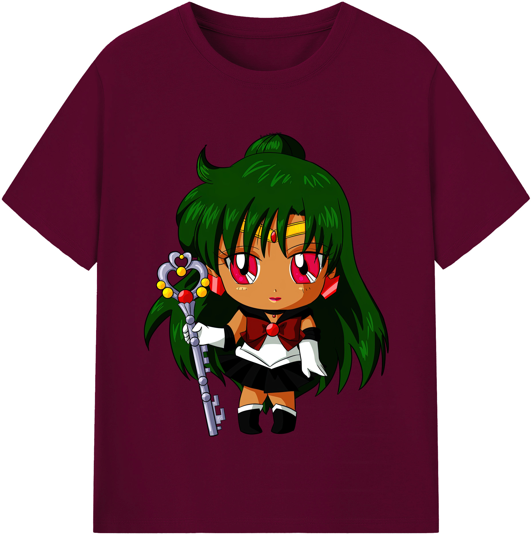 （画像用） 美少女戦士セーラームーン 冥王せつな Sailor Moon Meiou Setsuna レディースカジュアルプリントTシャツ（綿100％）